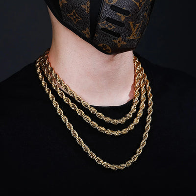 Semi solid gold online rope chain